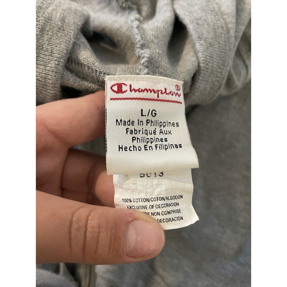Champion Authentic Jacket Hoodie Womens Large Long Sleeve Red Tag Full Zip Grey - Picture 5 of 5